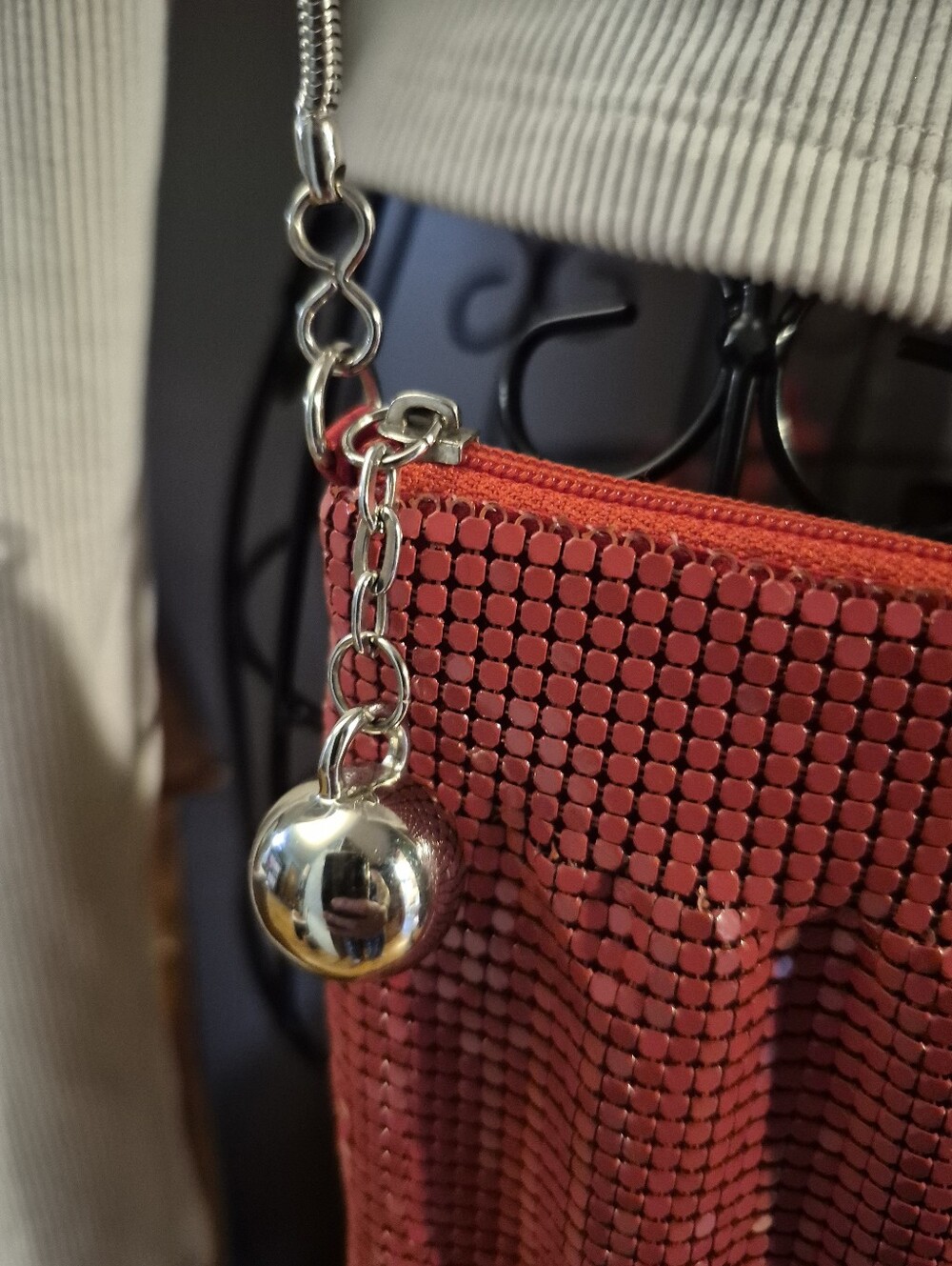 The Limited Red Metallic Mesh Mini Crossbody - Picture 3 of 6